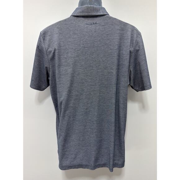 Travis Mathew Polo Shirt Mens L Blue Heather Flying Tortilla Quick Dry Golf EUC - Picture 3 of 7
